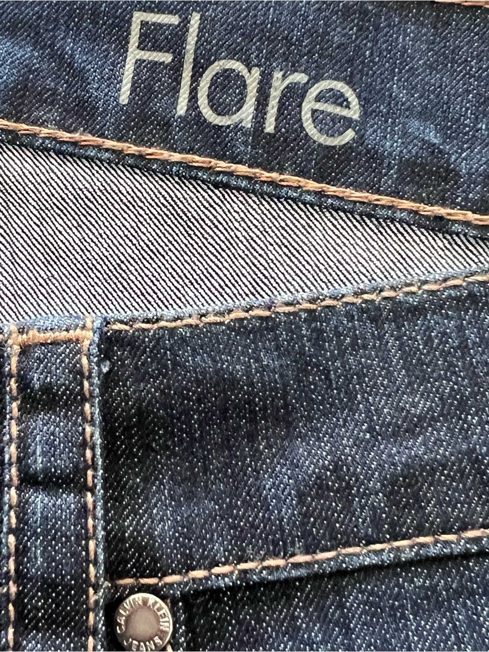Calvin Klein 24W Flare Leg Jeans Straight Fit Coastal Cowgirl Beach Rodeo Ranch - Picture 9 of 11